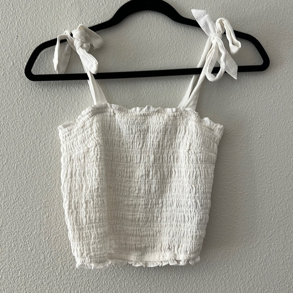 Abercrombie & Fitch Tops - Abercrombie Womens White Adjustable Tie Smock Top Small